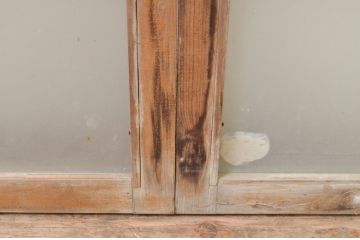 アンティーク建具　古い木味が魅力的なガラス窓2枚セット(引き戸、ガラス戸)(R-071269)