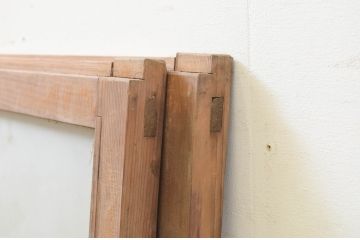 アンティーク建具　古い木味が魅力的なガラス窓2枚セット(引き戸、ガラス戸)(R-071269)