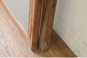 アンティーク建具　古い木味が魅力的なガラス窓2枚セット(引き戸、ガラス戸)(R-071269)