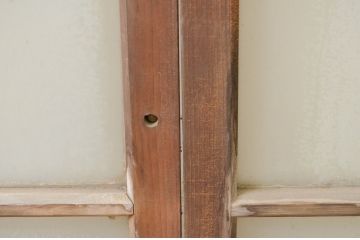 アンティーク建具　大正ロマン　どこか懐かしい雰囲気漂うガラス窓2枚セット(引き戸、ガラス戸)(R-071270)