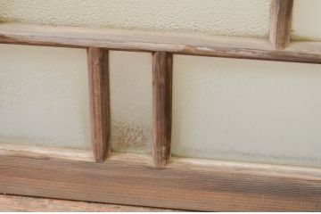 アンティーク建具　大正ロマン　どこか懐かしい雰囲気漂うガラス窓2枚セット(引き戸、ガラス戸)(R-071270)