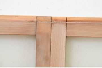 アンティーク建具　大正ロマン　どこか懐かしい雰囲気漂うガラス窓2枚セット(引き戸、ガラス戸)(R-071270)