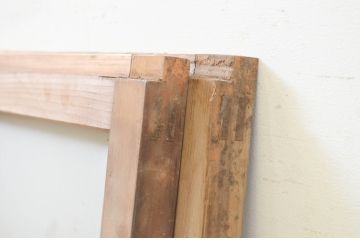 アンティーク建具　大正ロマン　どこか懐かしい雰囲気漂うガラス窓2枚セット(引き戸、ガラス戸)(R-071270)
