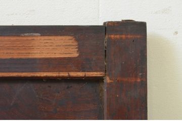 アンティーク建具　総欅(ケヤキ)材　落ち着いた和の空間を演出する小さな板戸窓2枚セット(引き戸)(R-071272)