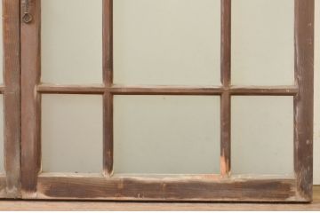 アンティーク建具　大正ロマン　ノスタルジックな雰囲気溢れるガラス窓2枚セット(引き戸、ガラス戸)(R-071273)