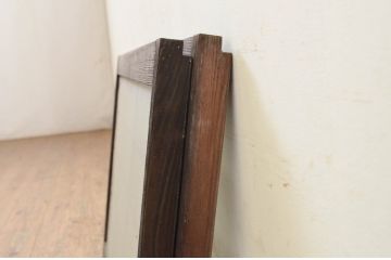 ビンテージ建具　レトロな空間を演出する格子入りガラス窓2枚セット(引き戸、格子戸、ガラス戸、ガラス入り障子戸、ヴィンテージ)(R-071275)
