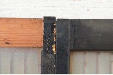 アンティーク建具　片面ガラス　和モダンな空間を演出する書院戸2枚セット(引き戸、ガラス戸、窓)(R-071276)