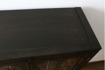 和製アンティーク　シンプルなデザインが使いやすいレトロな本箱(ブックケース、収納棚、戸棚、食器棚、カップボード、飾り棚、キャビネット)(R-071290)