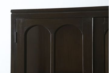 和製アンティーク　シンプルなデザインが使いやすいレトロな本箱(ブックケース、収納棚、戸棚、食器棚、カップボード、飾り棚、キャビネット)(R-071290)