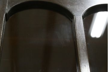 和製アンティーク　シンプルなデザインが使いやすいレトロな本箱(ブックケース、収納棚、戸棚、食器棚、カップボード、飾り棚、キャビネット)(R-071290)