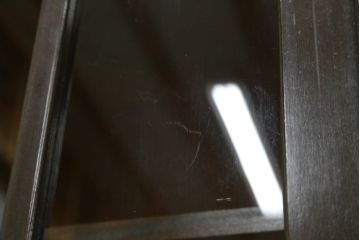 和製アンティーク　シンプルなデザインが使いやすいレトロな本箱(ブックケース、収納棚、戸棚、食器棚、カップボード、飾り棚、キャビネット)(R-071290)