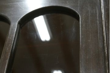 和製アンティーク　シンプルなデザインが使いやすいレトロな本箱(ブックケース、収納棚、戸棚、食器棚、カップボード、飾り棚、キャビネット)(R-071290)