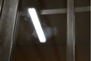和製アンティーク　シンプルなデザインが使いやすいレトロな本箱(ブックケース、収納棚、戸棚、食器棚、カップボード、飾り棚、キャビネット)(R-071290)