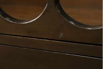和製アンティーク　シンプルなデザインが使いやすいレトロな本箱(ブックケース、収納棚、戸棚、食器棚、カップボード、飾り棚、キャビネット)(R-071290)