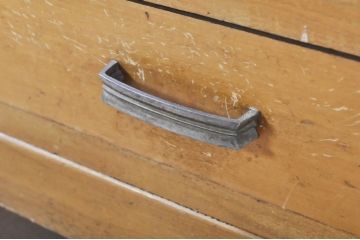 和製アンティーク　ナラ(楢)材　引き出し付き　レトロな雰囲気を醸し出すカウンターショーケース(ガラスケース、陳列棚、飾り棚、店舗什器)(R-071293)