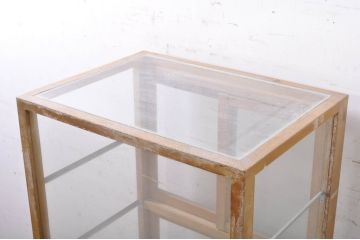 和製アンティーク　木枠　古い木枠がレトロな雰囲気づくりに活躍してくれるパン屋の縦型ガラスケース(ショーケース、飾り棚、陳列棚、店舗什器)(R-071294)