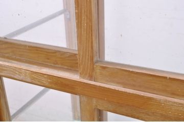 和製アンティーク　木枠　古い木枠がレトロな雰囲気づくりに活躍してくれるパン屋の縦型ガラスケース(ショーケース、飾り棚、陳列棚、店舗什器)(R-071294)