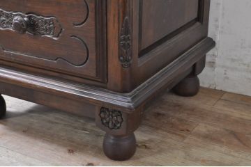 和製ビンテージ　美品　府中家具　高橋工芸　Imperial(インペリアル)　コモード45　落ち着いた佇まいが魅力的な縦型チェスト(サイドチェスト、引き出し、ドロワー、ヴィンテージ)(R-071299)