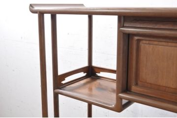 和製ビンテージ　高級品　高村英峰作　総紫檀(シタン)材　シンプルなデザインで取り入れやすい茶棚(収納棚、戸棚、飾り棚、違い棚、ヴィンテージ)(R-071318)