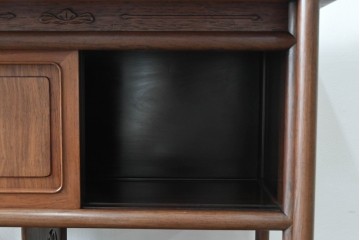 和製ビンテージ　高級品　高村英峰作　総紫檀(シタン)材　シンプルなデザインで取り入れやすい茶棚　(R-071318)