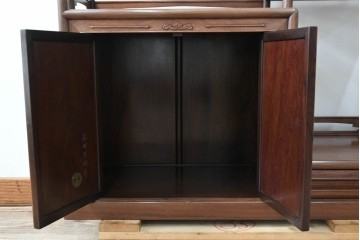 和製ビンテージ　高級品　高村英峰作　総紫檀(シタン)材　シンプルなデザインで取り入れやすい茶棚　(R-071318)