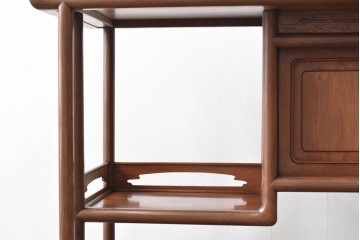 和製ビンテージ　高級品　高村英峰作　総紫檀(シタン)材　シンプルなデザインで取り入れやすい茶棚　(R-071318)