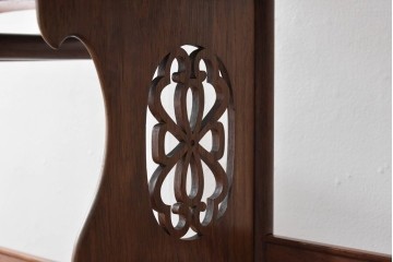 和製ビンテージ　高級品　高村英峰作　総紫檀(シタン)材　シンプルなデザインで取り入れやすい茶棚　(R-071318)
