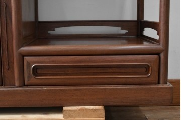 和製ビンテージ　高級品　高村英峰作　総紫檀(シタン)材　シンプルなデザインで取り入れやすい茶棚　(R-071318)