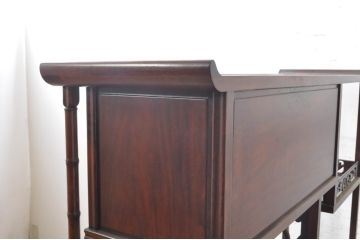 和製アンティーク　高級品!!　花梨(カリン)材　螺鈿(ラデン)　象嵌入り　上質な和の空間作りにおすすめの茶棚(収納棚、戸棚、飾り棚、違い棚)(R-071319)
