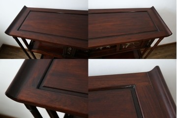 和製アンティーク　高級品!!　花梨(カリン)材　螺鈿(ラデン)　象嵌入り　上質な和の空間作りにおすすめの茶棚　(R-071319)