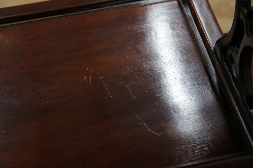 和製アンティーク　高級品!!　花梨(カリン)材　螺鈿(ラデン)　象嵌入り　上質な和の空間作りにおすすめの茶棚　(R-071319)