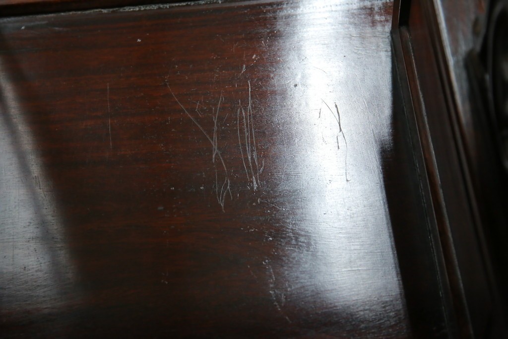 和製アンティーク　高級品!!　花梨(カリン)材　螺鈿(ラデン)　象嵌入り　上質な和の空間作りにおすすめの茶棚　(R-071319)