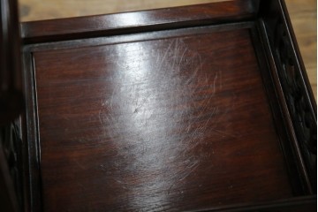 和製アンティーク　高級品!!　花梨(カリン)材　螺鈿(ラデン)　象嵌入り　上質な和の空間作りにおすすめの茶棚　(R-071319)