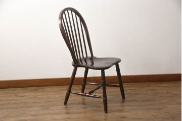 中古　松本民芸家具　シックな佇まいが魅力的な#72型・リーチチェア(ダイニングチェア、ウィンザーチェア、板座チェア、椅子、ウインザーチェア)(R-071347)