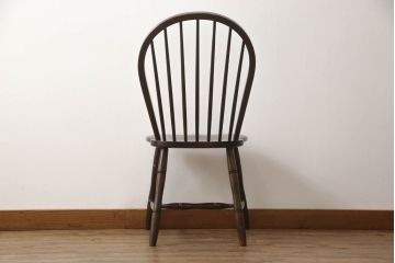 中古　松本民芸家具　シックな佇まいが魅力的な#72型・リーチチェア(ダイニングチェア、ウィンザーチェア、板座チェア、椅子、ウインザーチェア)(R-071347)