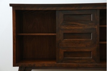 和製ビンテージ　松本民芸家具　和モダンな佇まいが目を引くA型サイドボード　定価約43万7千円　(R-071348)