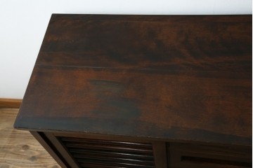 和製ビンテージ　松本民芸家具　和モダンな佇まいが目を引くA型サイドボード　定価約43万7千円　(R-071348)