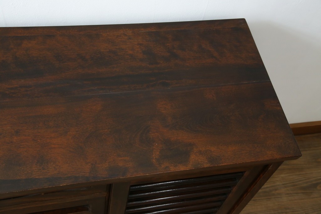 和製ビンテージ　松本民芸家具　和モダンな佇まいが目を引くA型サイドボード　定価約43万7千円　(R-071348)