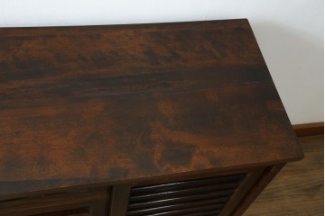 和製ビンテージ　松本民芸家具　和モダンな佇まいが目を引くA型サイドボード　定価約43万7千円　(R-071348)