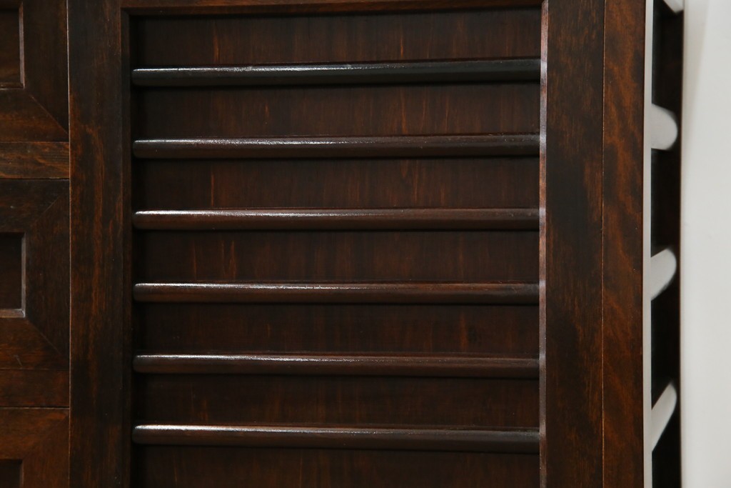 和製ビンテージ　松本民芸家具　和モダンな佇まいが目を引くA型サイドボード　定価約43万7千円　(R-071348)