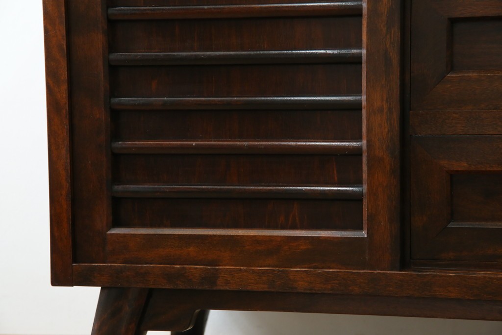 和製ビンテージ　松本民芸家具　和モダンな佇まいが目を引くA型サイドボード　定価約43万7千円　(R-071348)