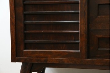 和製ビンテージ　松本民芸家具　和モダンな佇まいが目を引くA型サイドボード　定価約43万7千円　(R-071348)