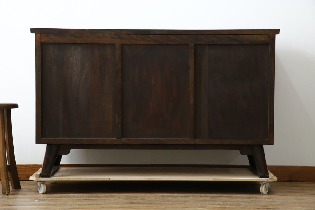 和製ビンテージ　松本民芸家具　和モダンな佇まいが目を引くA型サイドボード　定価約43万7千円　(R-071348)