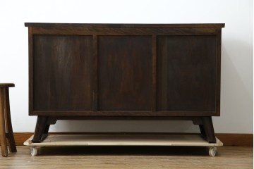 和製ビンテージ　松本民芸家具　和モダンな佇まいが目を引くA型サイドボード　定価約43万7千円　(R-071348)