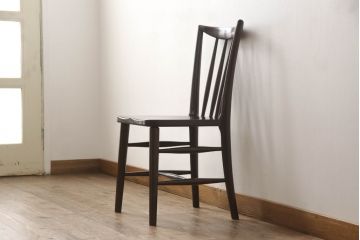 中古　松本民芸家具　220F型　シックな佇まいが魅力的なチェア(ダイニングチェア、板座チェア、椅子、イス)(定価2脚で約24万円)(R-071350)