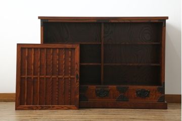 中古　美品!!　岩谷堂箪笥　和の趣溢れる佇まいが魅力のサイドボード(水屋箪笥、茶タンス、茶棚、収納棚、サイドキャビネット、食器棚)(R-071354)