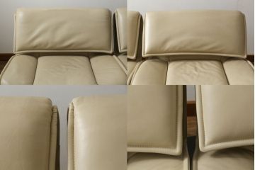 中古　本革(レザー)　Cassina(カッシーナ)　VERANDA(ヴェランダ) 　125VERANDA3　高級感溢れるデザインと機能性が素敵な3Pソファ(三人掛け、ハイバックチェア)(定価約150万円)(R-071358)