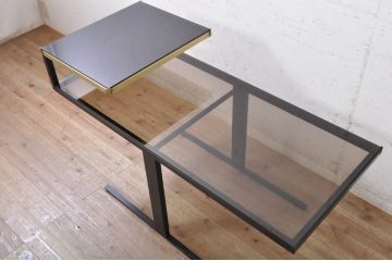 中古　イタリア　スタイリッシュでモダンなデザインが格好良いサイドテーブル(コンソールテーブル、コーヒーテーブル、カフェテーブル)(R-071374)