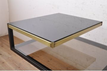 中古　イタリア　スタイリッシュでモダンなデザインが格好良いサイドテーブル(コンソールテーブル、コーヒーテーブル、カフェテーブル)(R-071374)