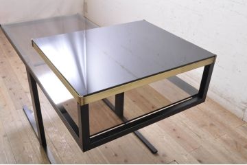 中古　イタリア　スタイリッシュでモダンなデザインが格好良いサイドテーブル(コンソールテーブル、コーヒーテーブル、カフェテーブル)(R-071374)
